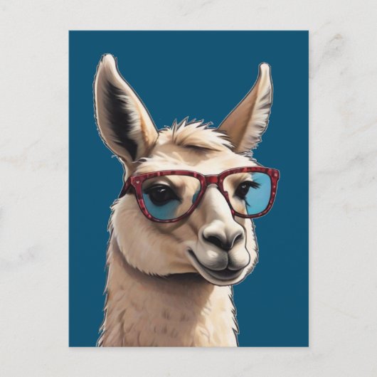 Sei einfach Cool Llama Funky Alpaca Sonnenbrille Postkarte (Vorderseite)