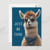 Sei einfach Cool Llama Funky Alpaca Sonnenbrille Postkarte (Vorne/Hinten)