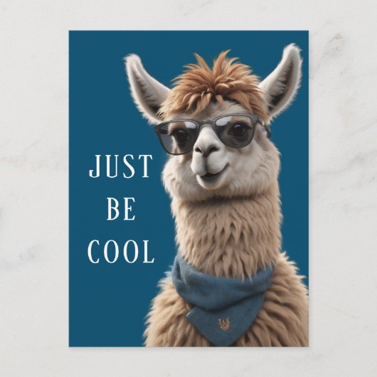 Sei einfach Cool Llama Funky Alpaca Sonnenbrille Postkarte (Vorderseite)