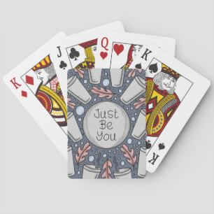 Sei einfach du selbst - handgezeichnete Illustrati Spielkarten