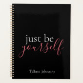 Sei einfach du selbst rosa Modern Minimalistisch Planer (Vorderseite)