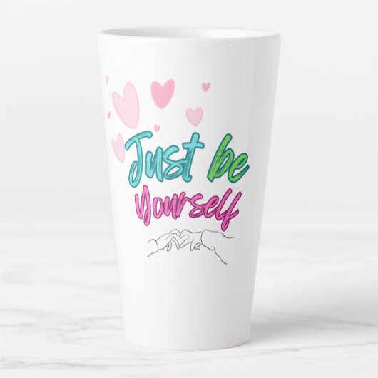 "Sei einfach du selbst Tasse" - ideal als Geschenk Milchtasse (Vorderseite)