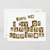 Sei einfach ein Ray des sonnenscheinenden Glücks Postkarte (Vorne/Hinten)