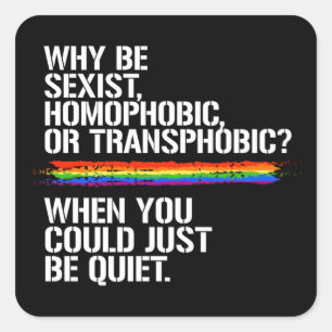 Sei einfach ein ruhiger T - Shirt Quadratischer Aufkleber