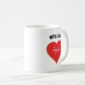 Sei einfach mein Valentiner Rotes Herz Whimsikum Kaffeetasse (VorderseiteRechts)