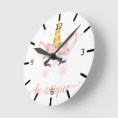 "Sei einzigartig" Einhorn-Uhr Runde Wanduhr (Winkel)