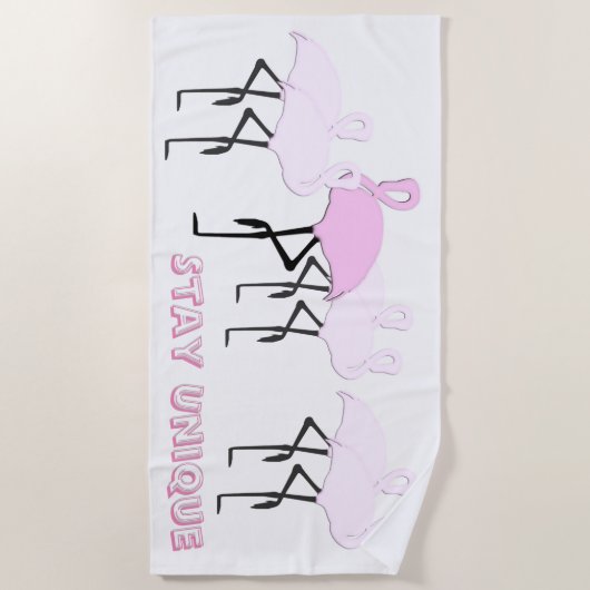 Sei einzigartig Flamingo Strandtuch (Vorderseite)