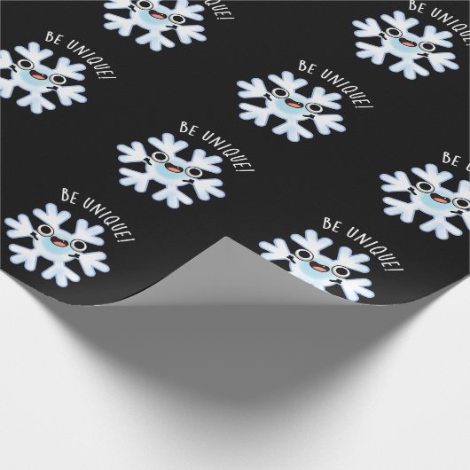 Sei einzigartig Funny Snowflake Puff Dark BG Geschenkpapier (Ecke)