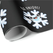 Sei einzigartig Funny Snowflake Puff Dark BG Geschenkpapier (Rolleneckpunkt)