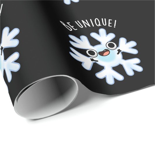 Sei einzigartig Funny Snowflake Puff Dark BG Geschenkpapier (Rolleneckpunkt)