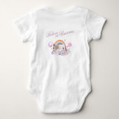 Sei einzigartig Girly Moon Unicorns Rainbow Baby Strampler (Rückseite)