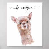 Sei einzigartig Lamas Kinderzimmer Kinderwald Poster (Vorne)