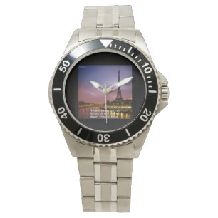 Sei elegant in Paris Frankreich Edelstahl-Uhr Armbanduhr