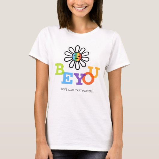 Sei es LGBT Prix Sunshine Face Rainbow T-Shirt (Vorderseite)
