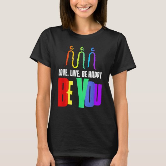 Sei es LGBTQ-Flag mit bloßem Regenbogen, Pride Les T-Shirt (Vorderseite)