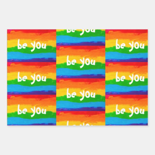 Sei es Rainbow LGBT Wrapping Paper Sheets - Stolz Geschenkpapier Set (Vorderseite 3)