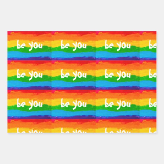 Sei es Rainbow LGBT Wrapping Paper Sheets - Stolz Geschenkpapier Set (Vorderseite 2)
