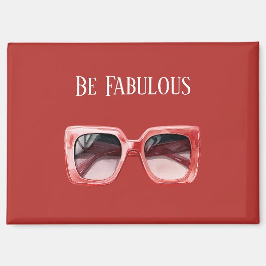 Sei fantastische rote Sonnenbrille Magnet (Vorderseite)