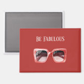 Sei fantastische rote Sonnenbrille Magnet (Vorderseite/Rückseite)