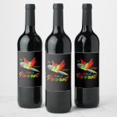 Sei farbig wie ein Papagei Weinetikett (Flaschen)