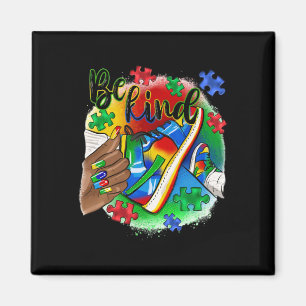 Sei freundlich Afro Sneaker Autism Awareness Day U Magnet