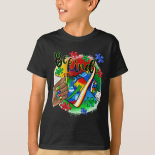 Sei freundlich Afro Sneaker Autism Awareness Day U T-Shirt