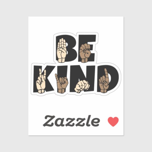 Sei freundlich ASL American Sign Language Aufkleber (Blatt)