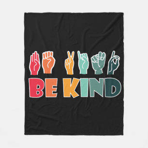 Sei freundlich ASL American Sign Language Fleecedecke
