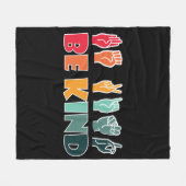 Sei freundlich ASL American Sign Language Fleecedecke (Vorderseite (Horizontal))