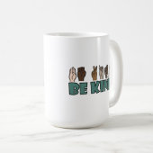 Sei freundlich ASL American Sign Language Kaffeetasse (VorderseiteRechts)