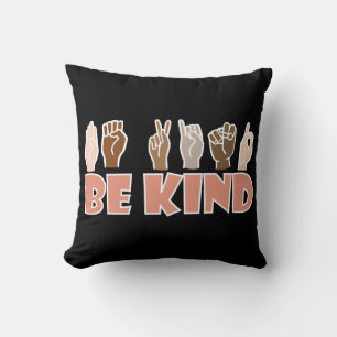 Sei freundlich ASL American Sign Language Kissen