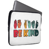 Sei freundlich ASL American Sign Language Laptopschutzhülle (Vorne Rechts)