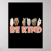 Sei freundlich ASL American Sign Language Poster (Vorne)