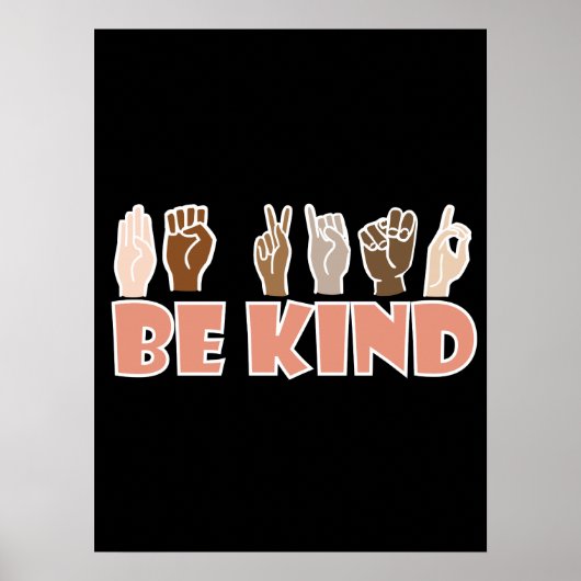 Sei freundlich ASL American Sign Language Poster (Vorne)