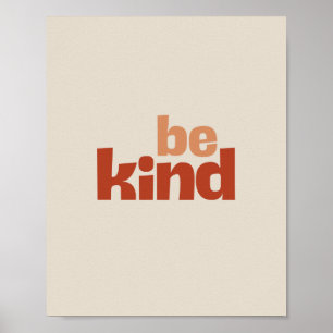 Sei freundlich – Boho-Typografie-Kunst Poster
