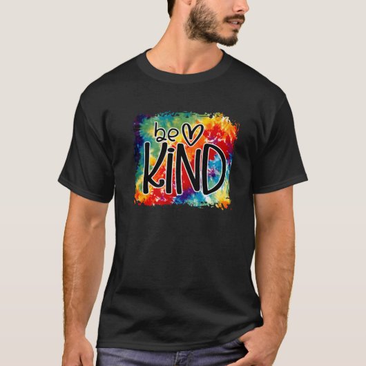Sei freundlich farbenfroher Regenbogen Niedlich He T-Shirt (Vorderseite)