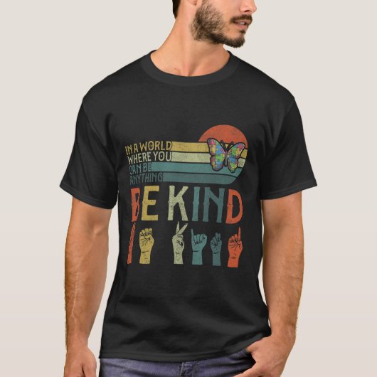 Sei freundlich Gebärdensprache T-Shirt (Vorderseite)