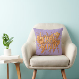 Sei freundlich | Goldene Blumen inspirierende Wurf Kissen