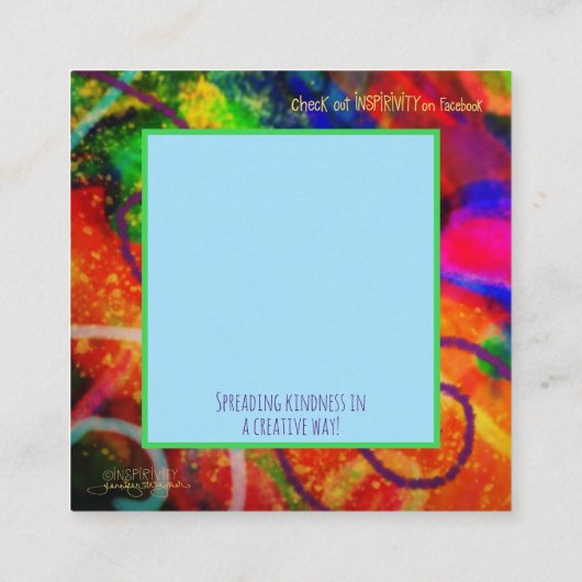 "Sei freundlich" Inspirivity Güte Cards Quadratische Visitenkarte (Rückseite)