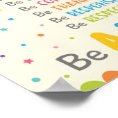 Sei freundlich Klassenzimmer gegen Bully-Kampagne Poster (Ecke)