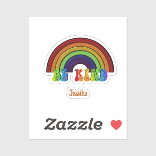 Sei freundlich LGBTQ Regenbogen Positivität Aufkleber (Blatt)
