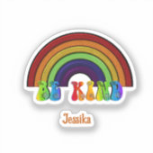 Sei freundlich LGBTQ Regenbogen Positivität Aufkleber (Vorderseite)