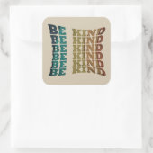 Sei freundlich quadratischer aufkleber (Tasche)