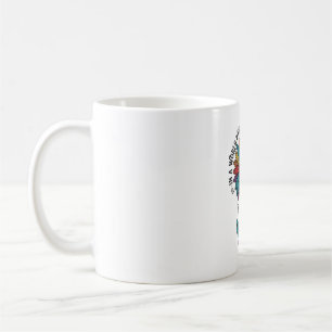 Sei freundlich Regenbogen-Blumen-Vintage-Stickerei Kaffeetasse