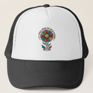 Sei freundlich Regenbogen-Blumen-Vintage-Stickerei Truckerkappe