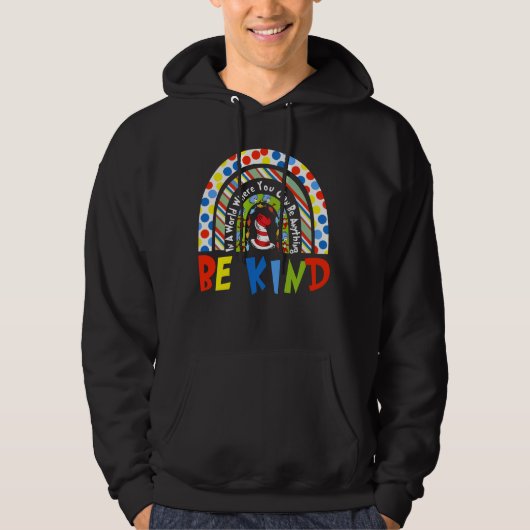 sei freundlich Regenbogen grinc Hoodie (Vorderseite)