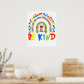 Sei freundlich Regenbogen Grinc Poster (Küche)