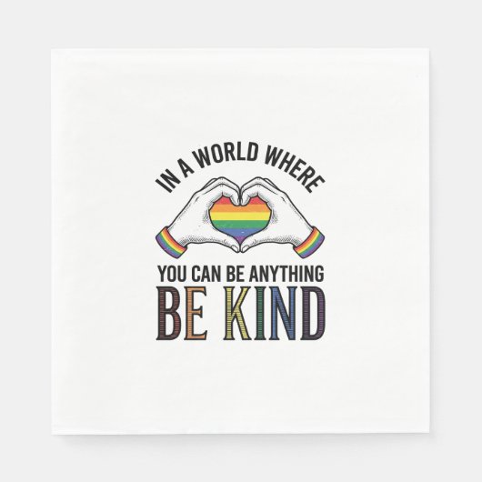Sei Freundlich Regenbogen Herz Hände Vintage Vekto Serviette (Vorderseite)