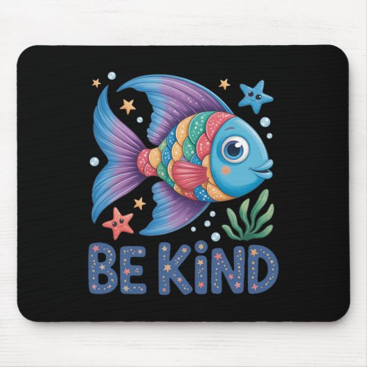 Sei freundlich Regenbogen Schuppen Fisch Lehrer Le Mousepad (Vorne)