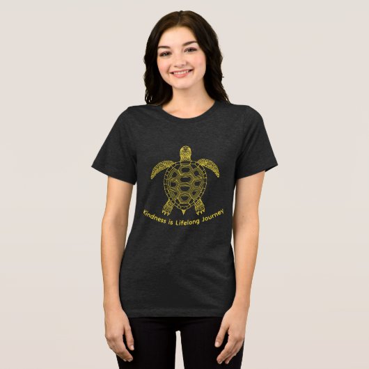 Sei freundlich Tri-Blend shirt (Vorderseite voll)